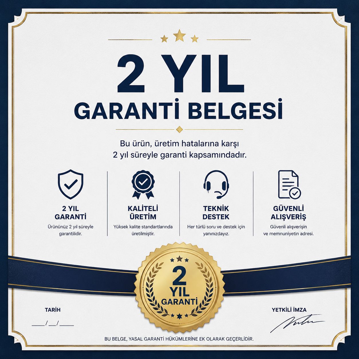2 Yıl Garanti Resmi Belge