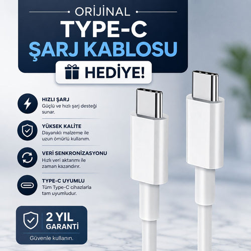 TYPE-C orijinal  Şarj Kablosu Hediye