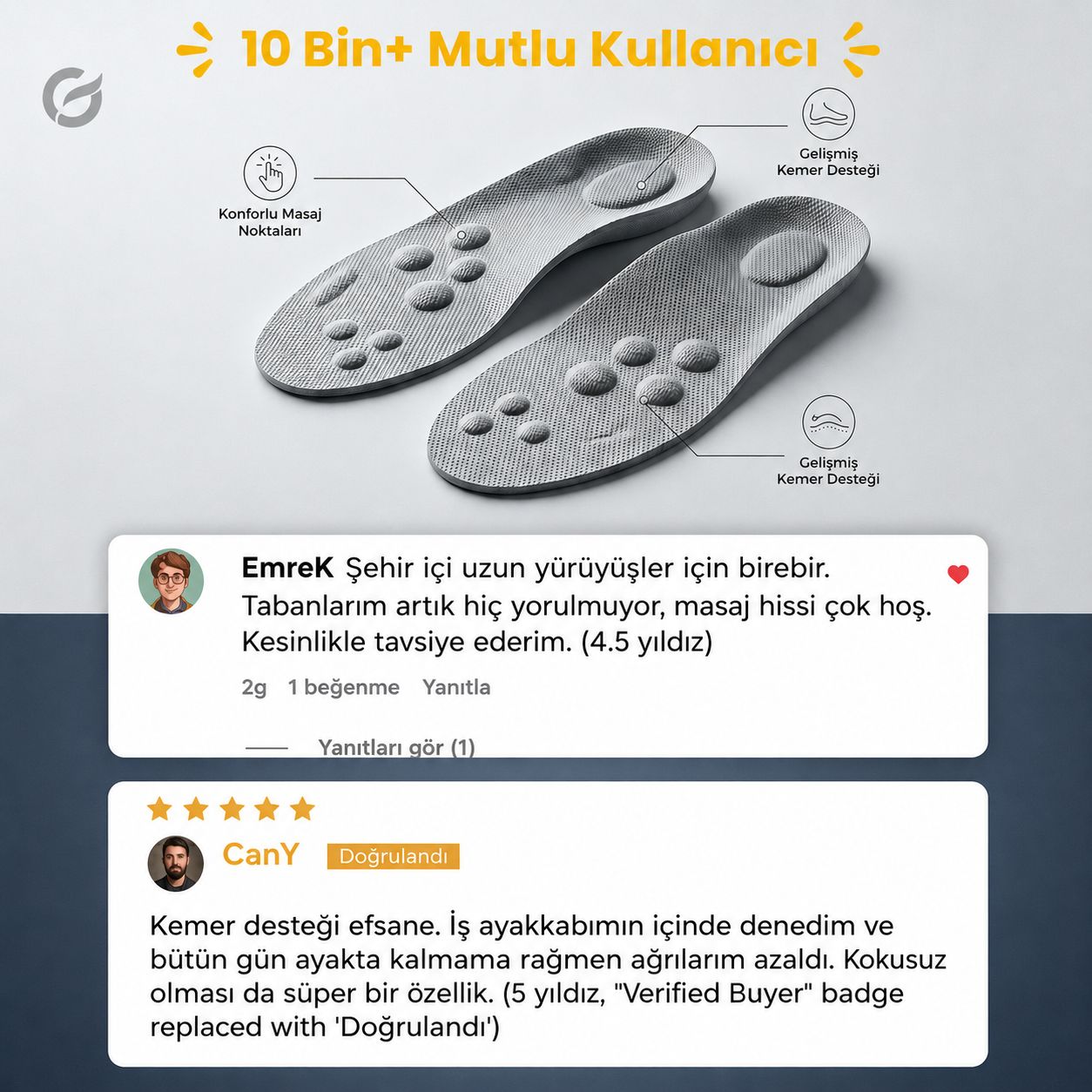 Marks Paris™ Topuk Dikeni Bel, Diz Ağrısını Ortadan Kaldıran Ortopedik Tabanlık