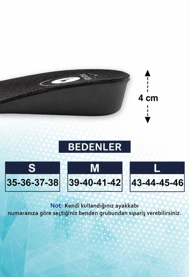 Ortopedik 4 cm Boy Uzatan Tabanlık.